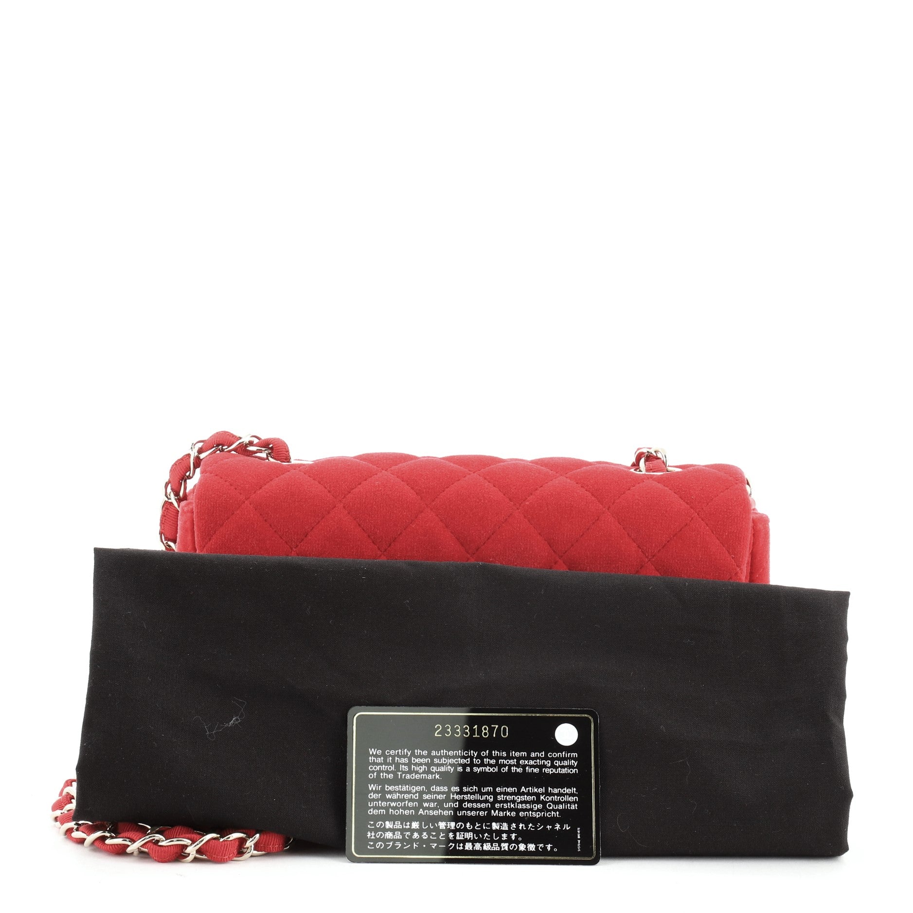 Classic Single Flap Bag Quilted Velvet Mini
