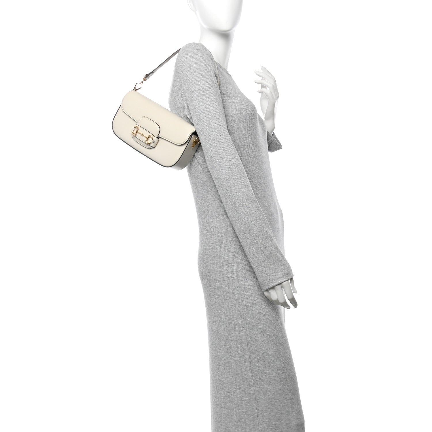 Azalea Calfskin Small Horsebit 1955 Chain Shoulder Bag Mystic White