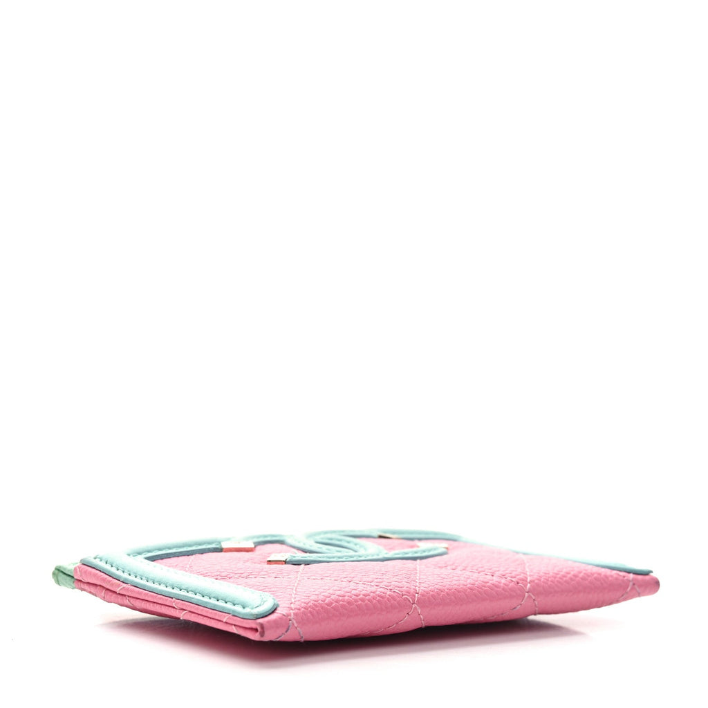 Caviar Quilted CC Filigree  Holder Pink Blue Green