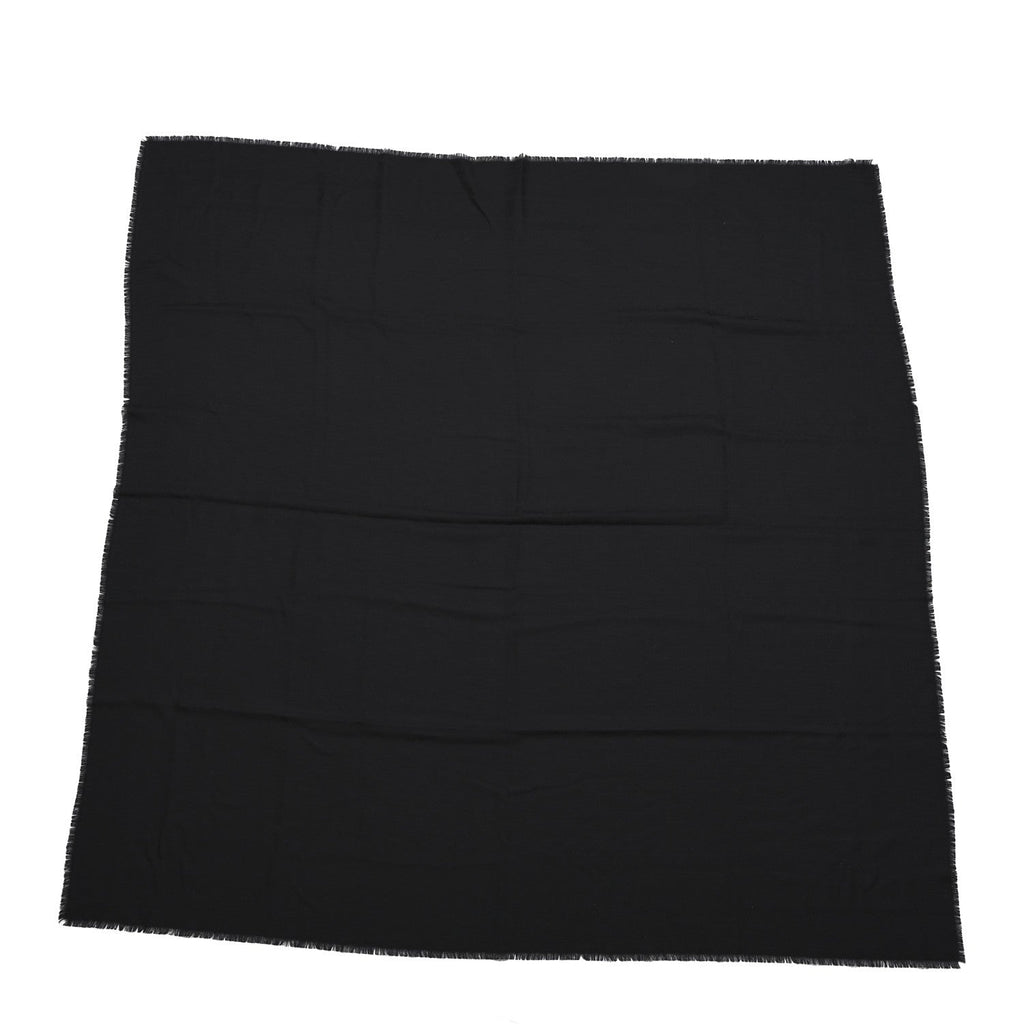 Wool Silk Cashmere Oblique Shawl Black