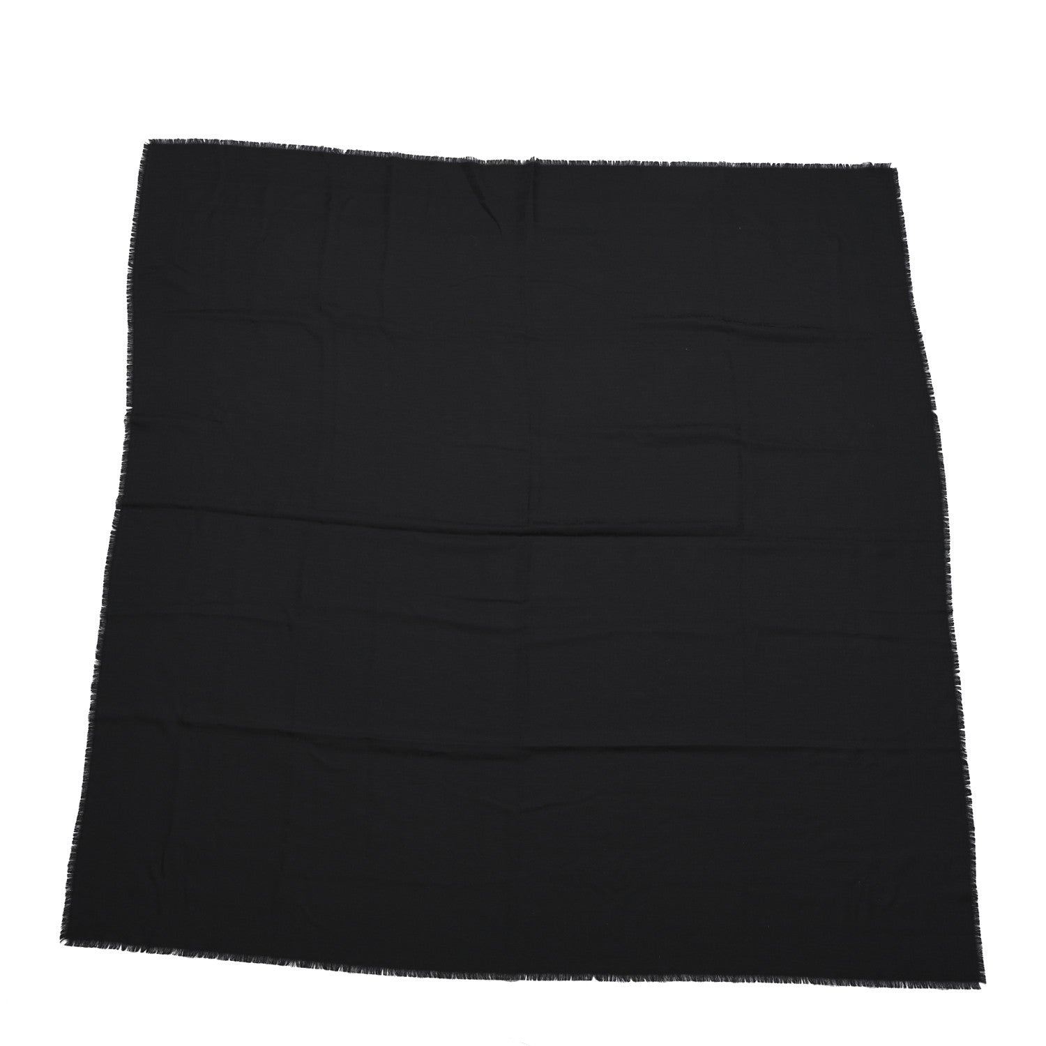 Wool Silk Cashmere Oblique Shawl Black
