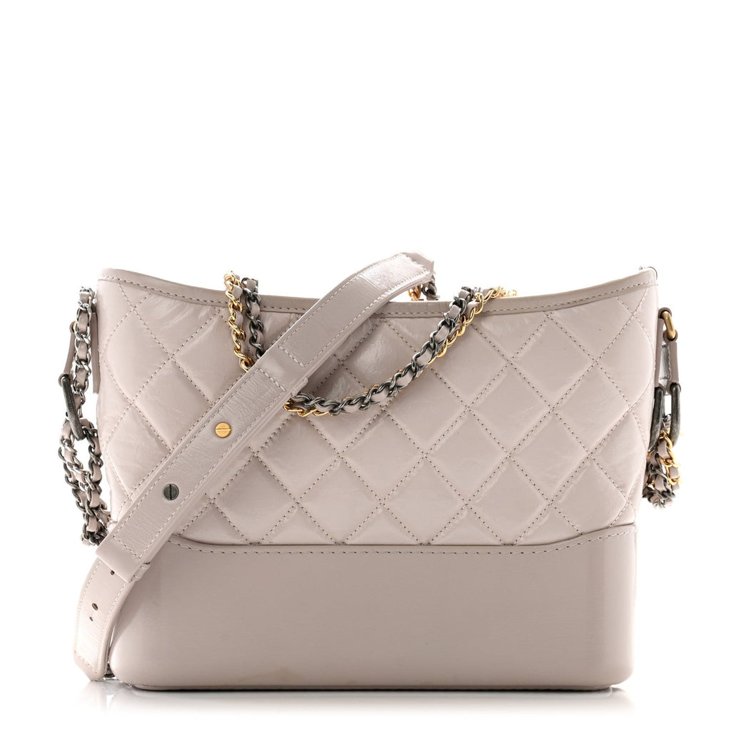 Aged Calfskin Quilted New Medium Gabrielle Hobo Light Purple