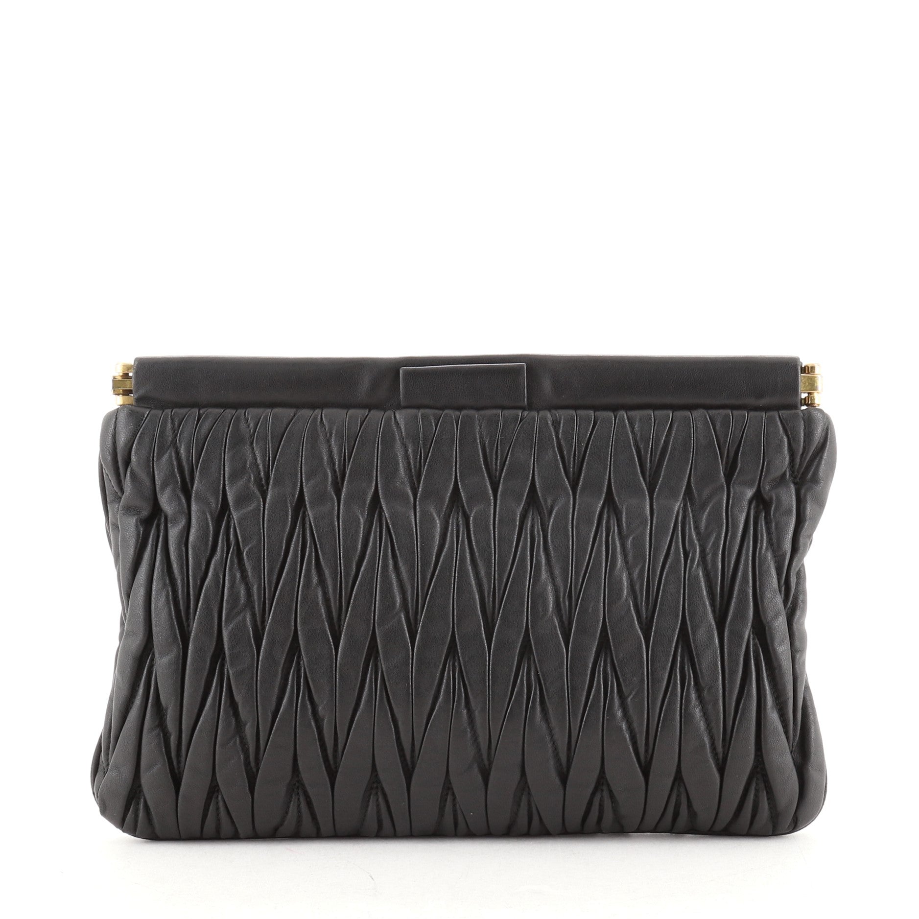 Top Frame Clutch Matelasse Leather Medium
