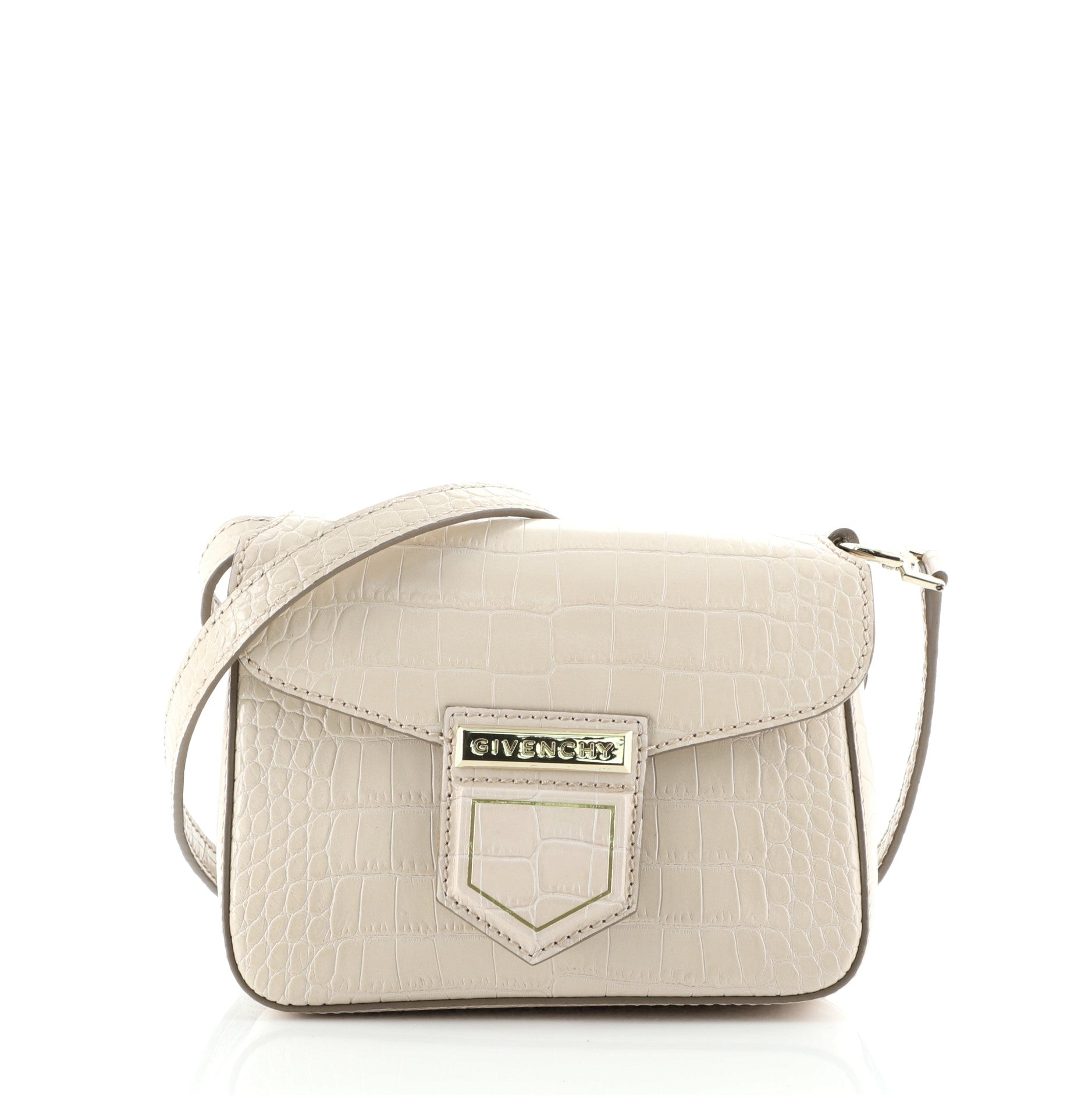 Nobile Crossbody Bag Crocodile Embossed Leather Mini
