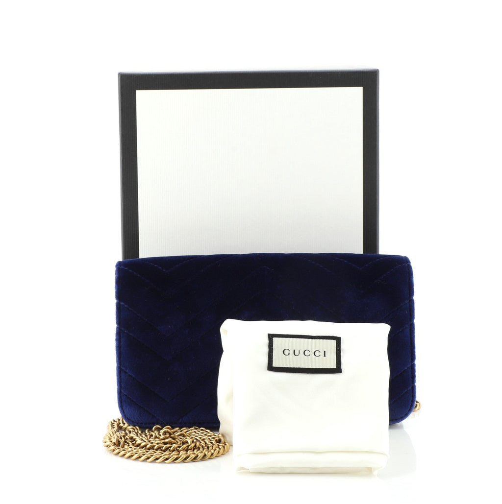 GG Marmont Chain Flap Bag Matelasse Velvet Mini