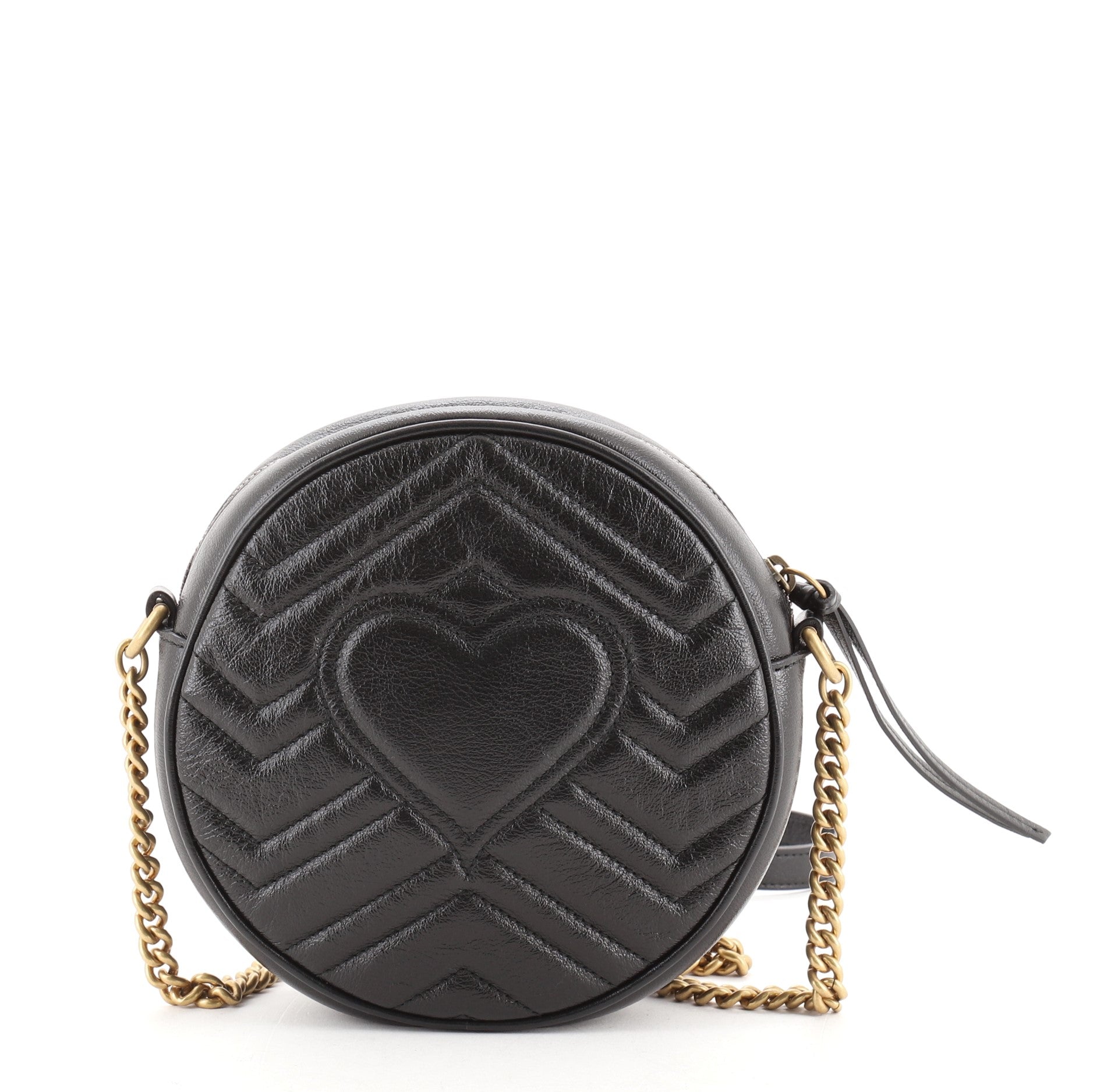 GG Marmont Round Shoulder Bag Matelasse Leather Mini