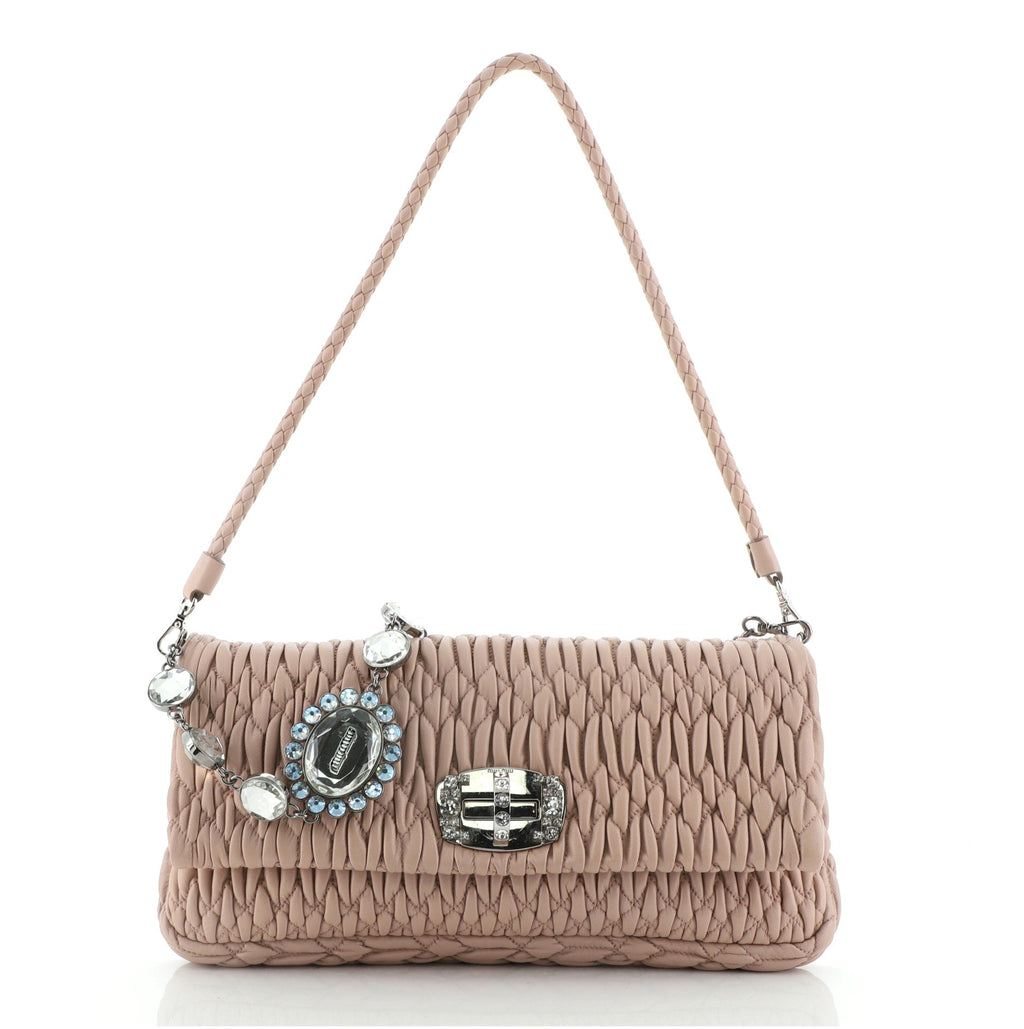 Crystal Clutch Matelasse Leather Medium