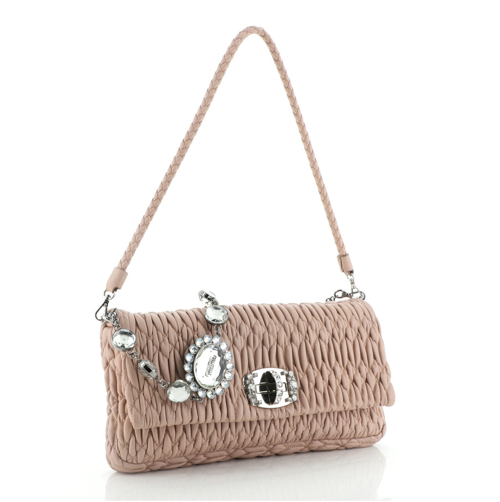 Crystal Clutch Matelasse Leather Medium