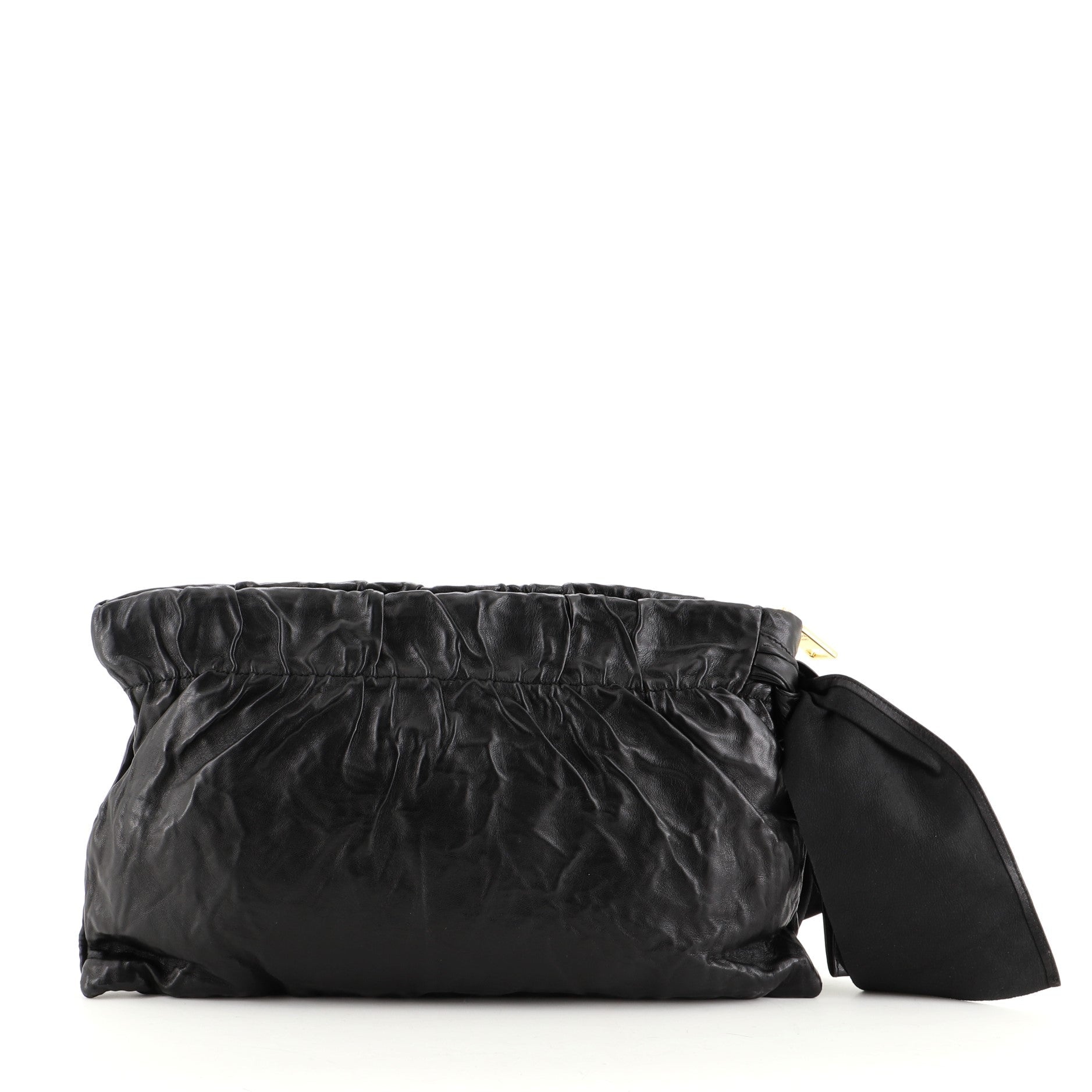 Bow Zip Clutch Nappa Antique Large