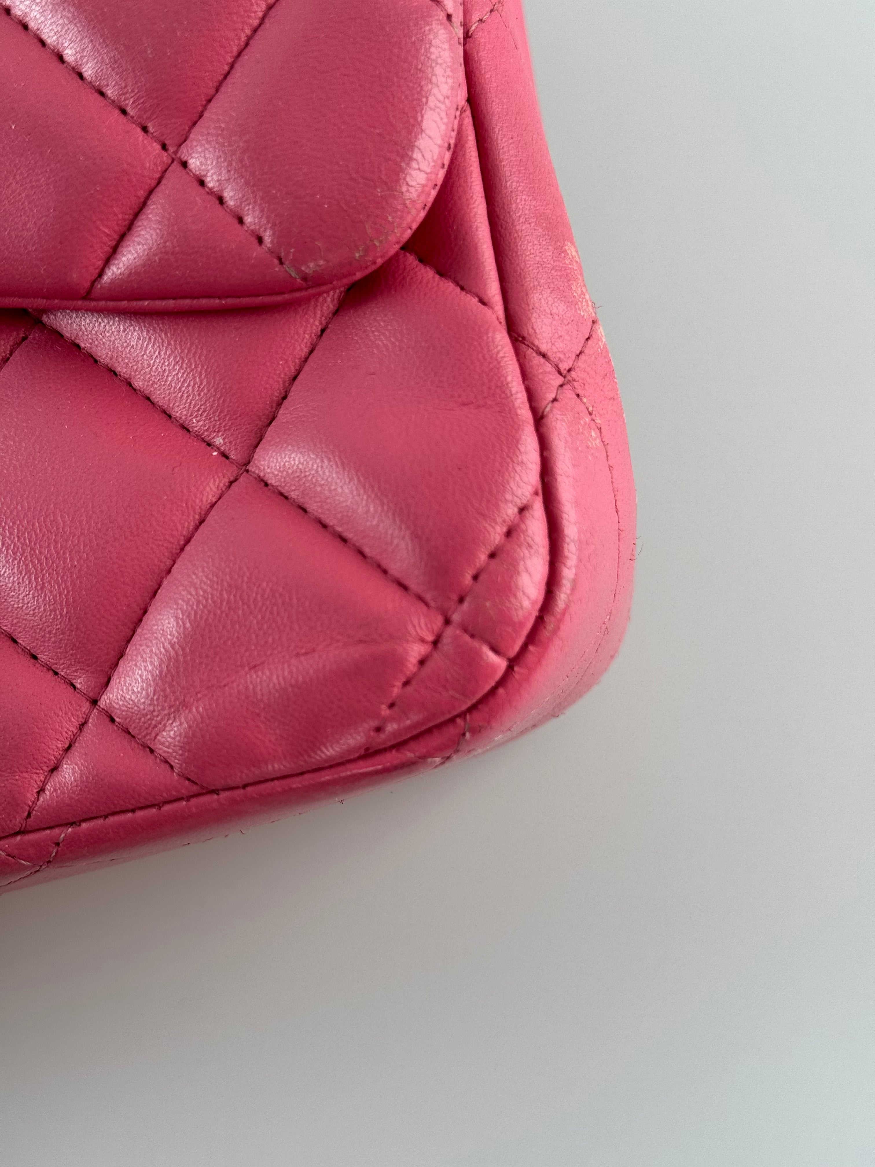 Chanel Pink Classic Double Flap Bag with Silver Hardware in Jumbo Size