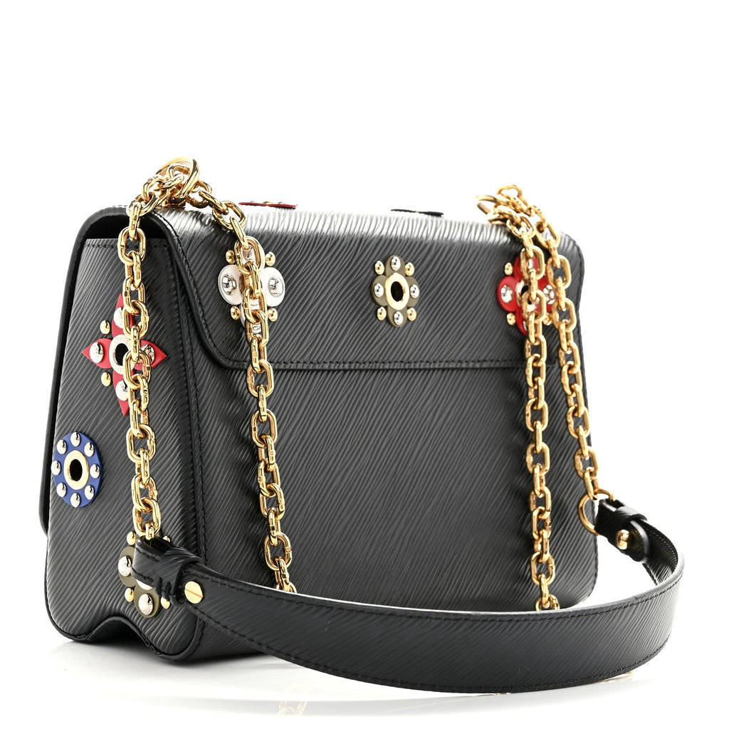 Epi Mechanical Flowers Twist Shoulder Bag MM Black
