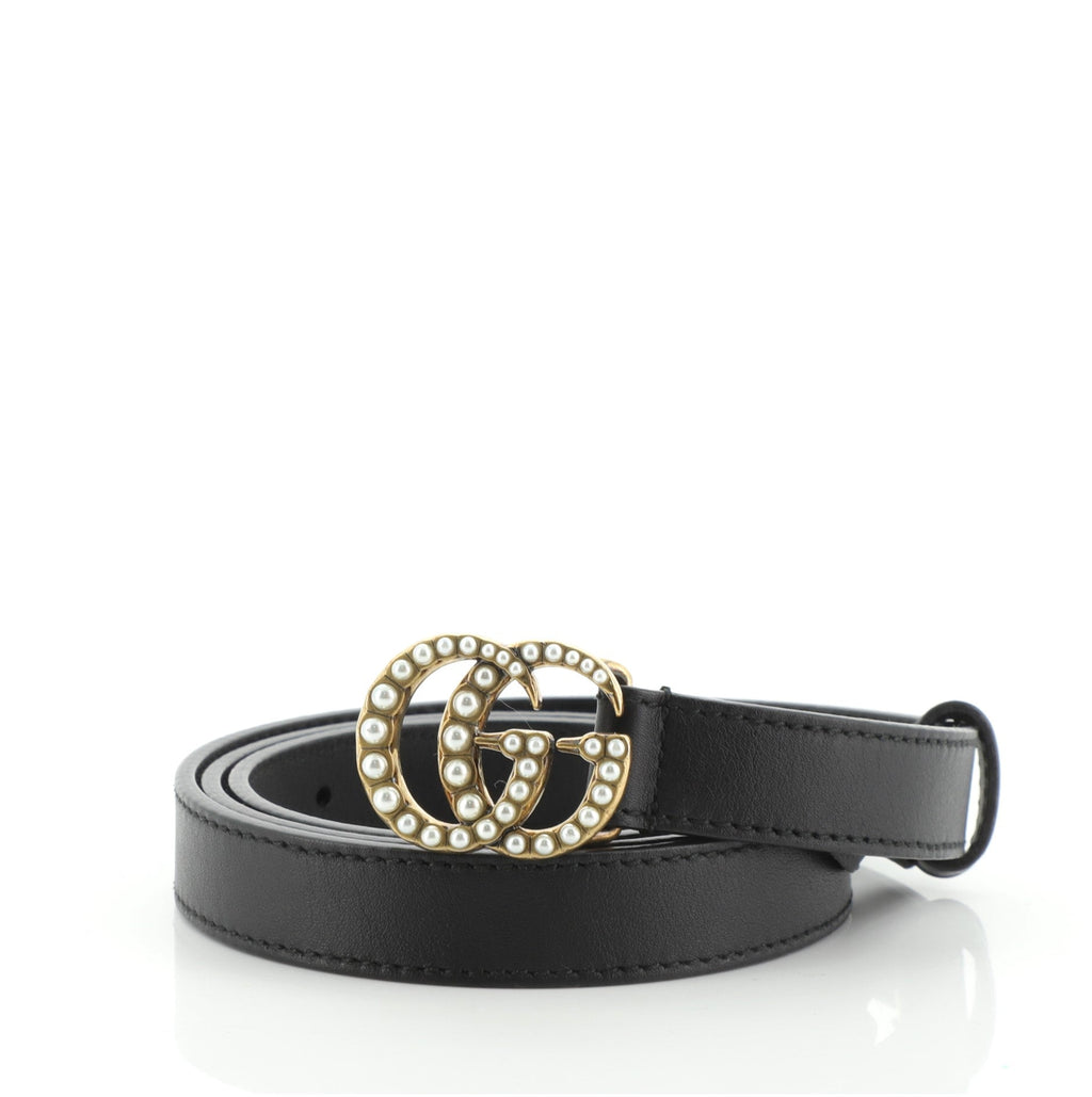 Pearly GG Marmont Belt Leather Thin 85