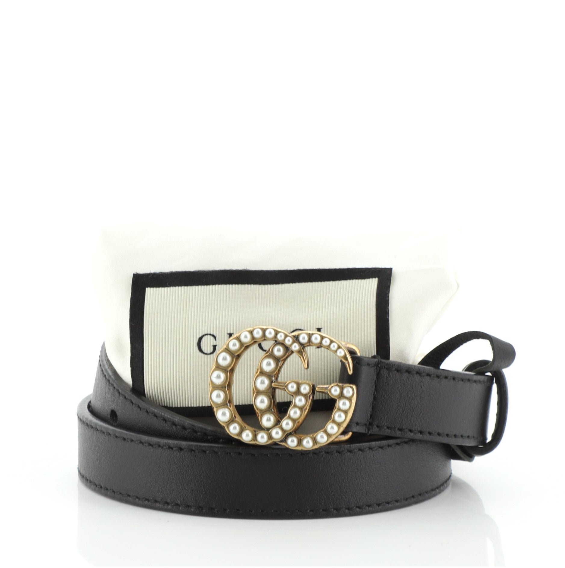 Pearly GG Marmont Belt Leather Thin 85
