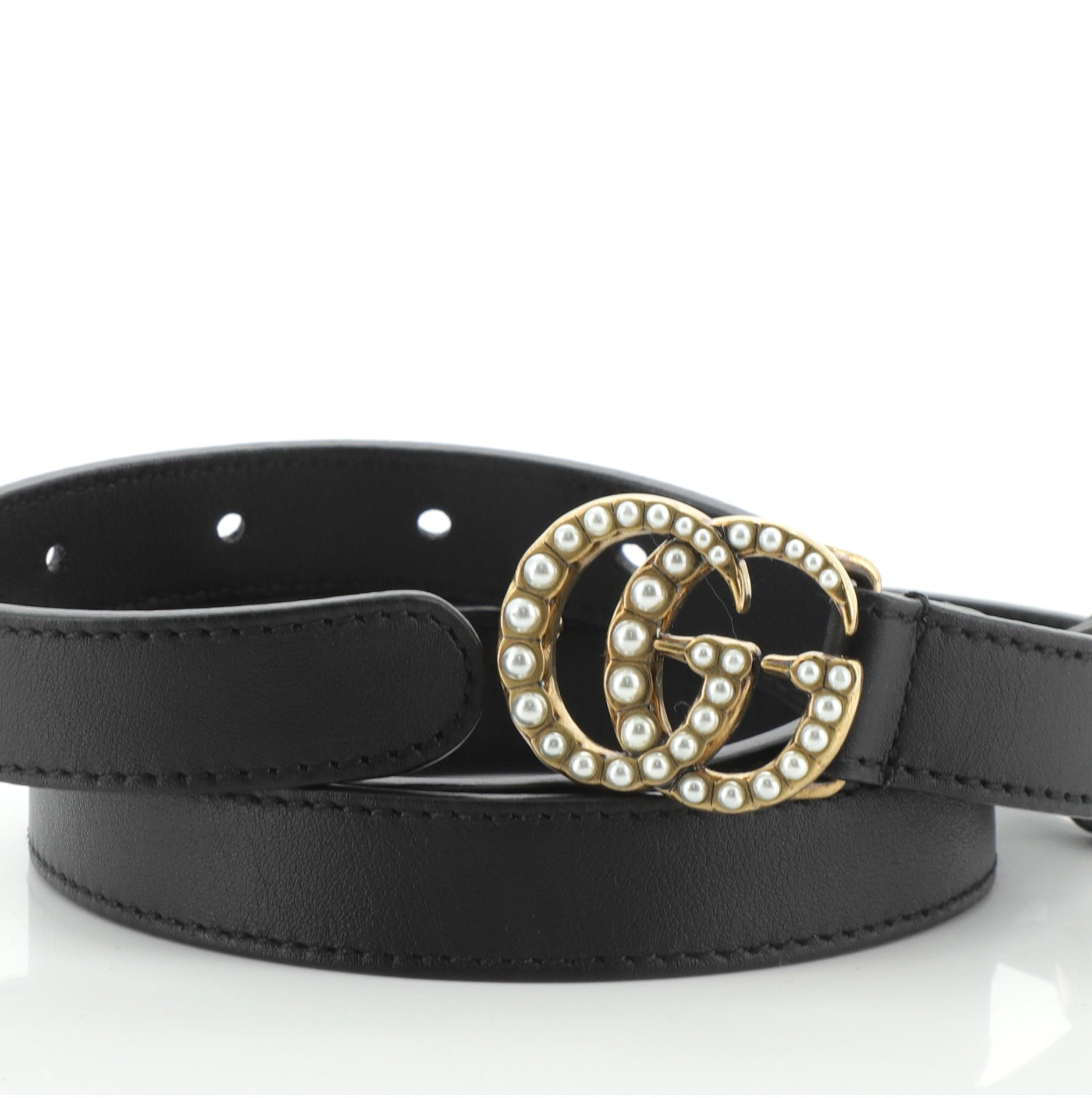 Pearly GG Marmont Belt Leather Thin 85