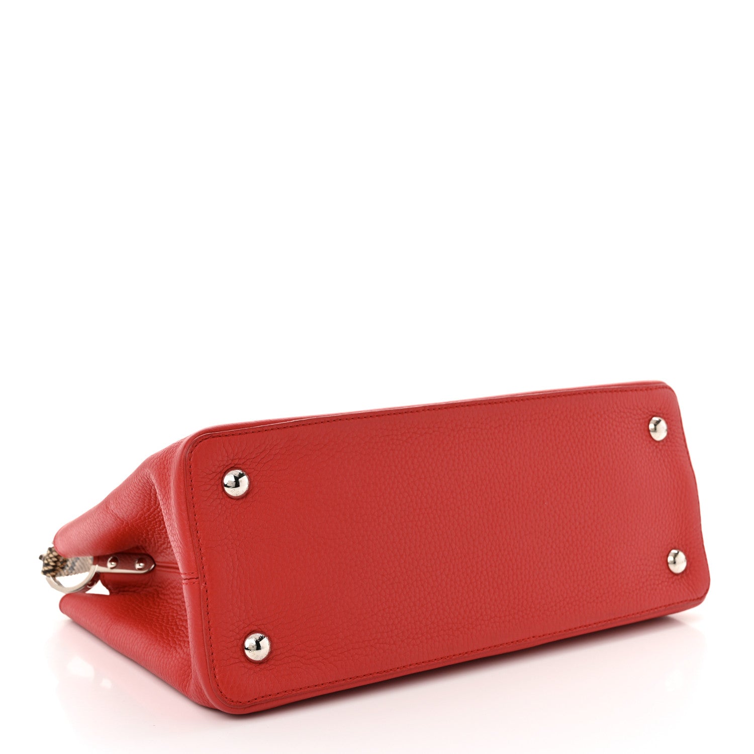 Taurillon Snakeskin Capucines MM Rubis