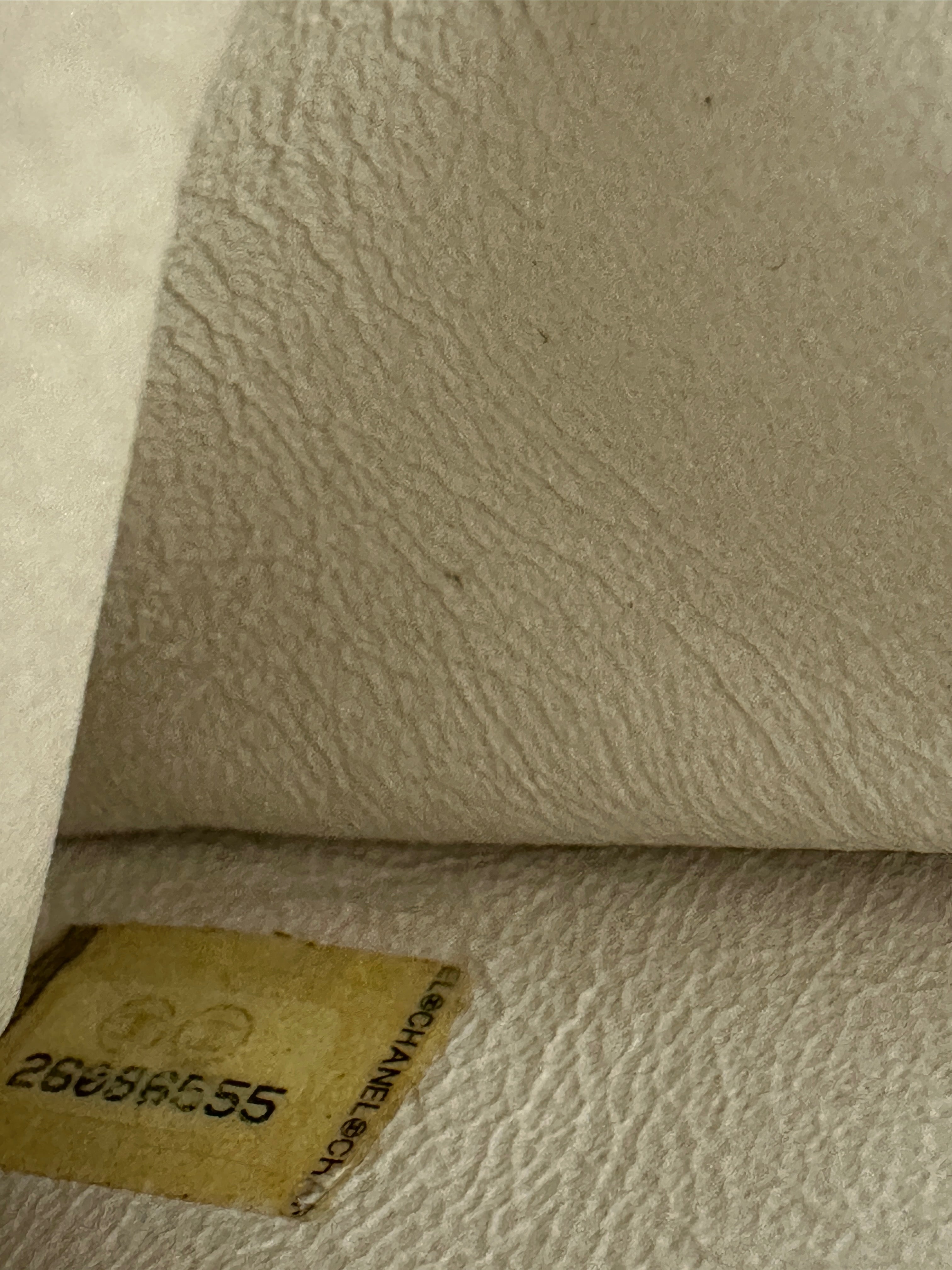 Chanel Ivory Chevron Stitch Compartment Medium Flap Bag