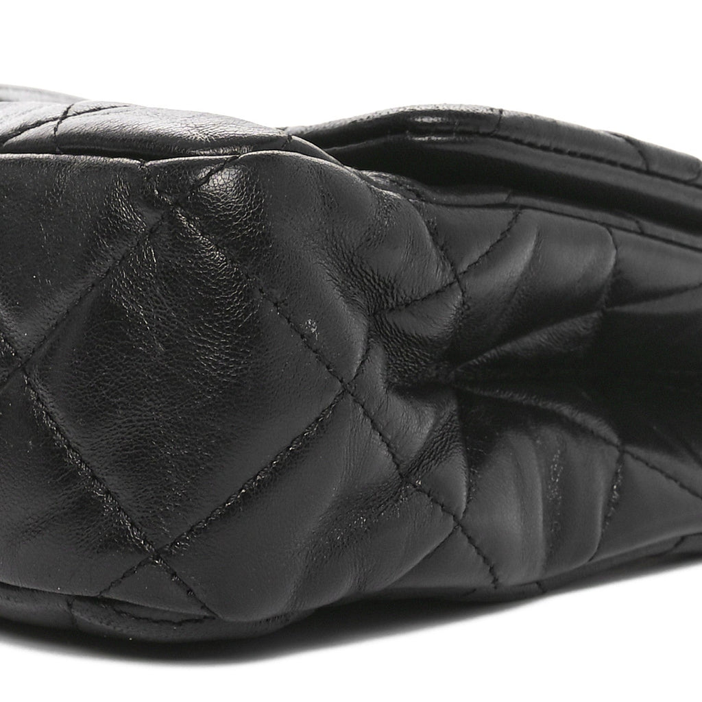 Lambskin Quilted Fancy Jewel Flap Black