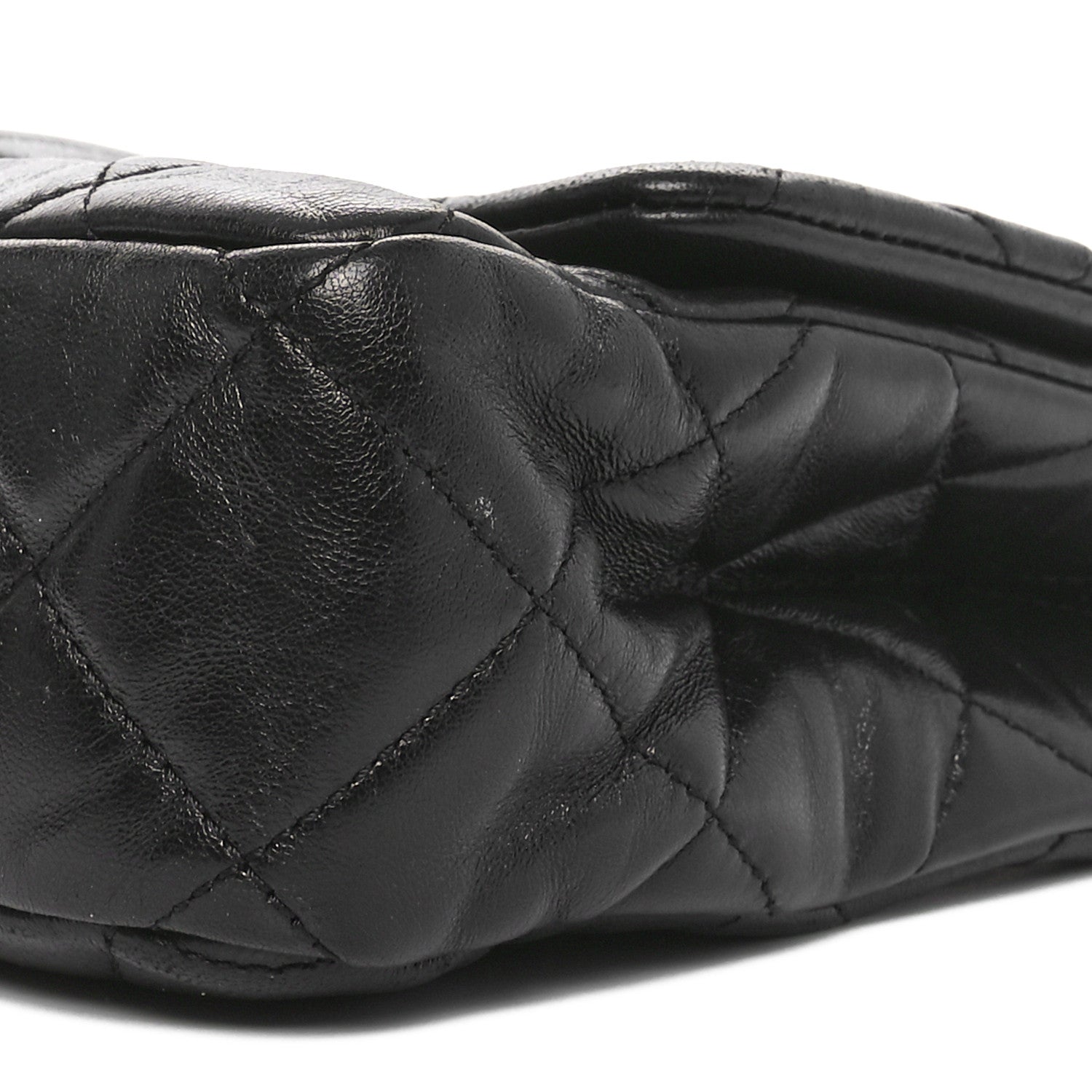 Lambskin Quilted Fancy Jewel Flap Black