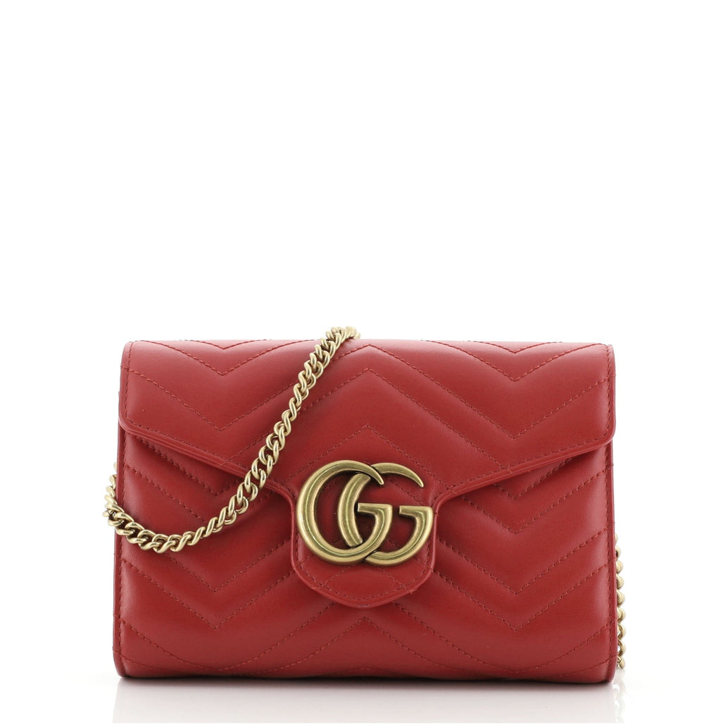 GG Marmont Chain Wallet Matelasse Leather Mini