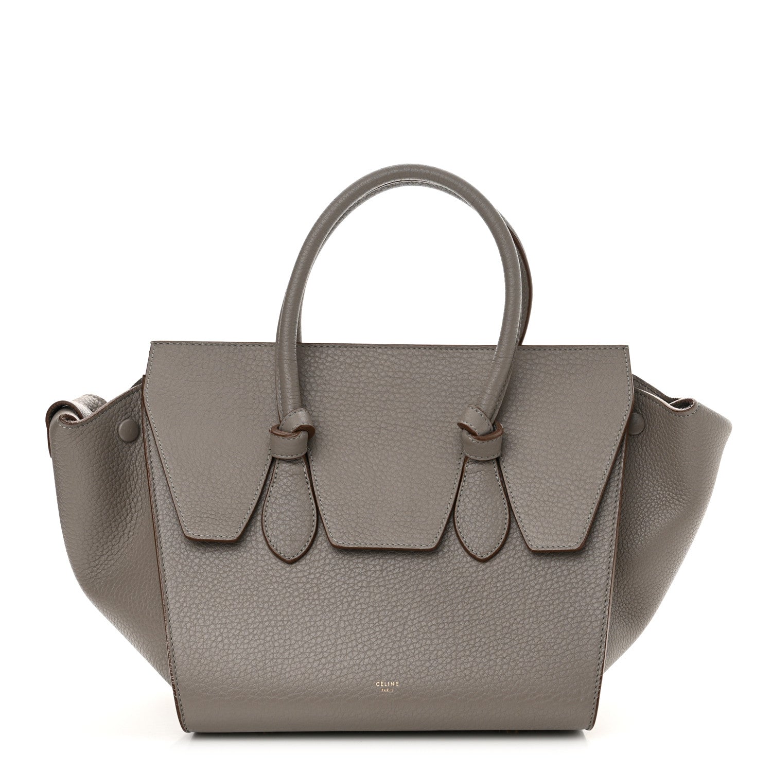 Crisped Calfskin Mini Tie Knot Tote Medium Grey