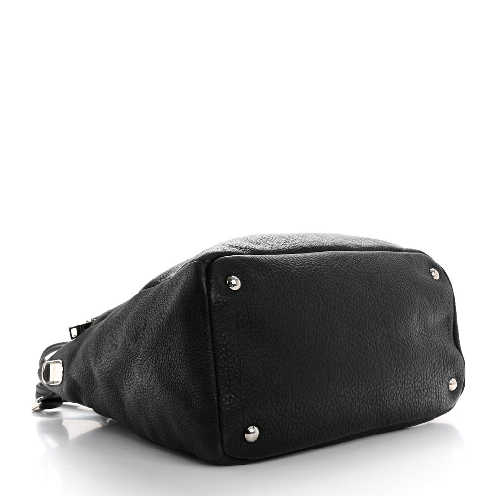 Vitello Daino Shopping Tote Black