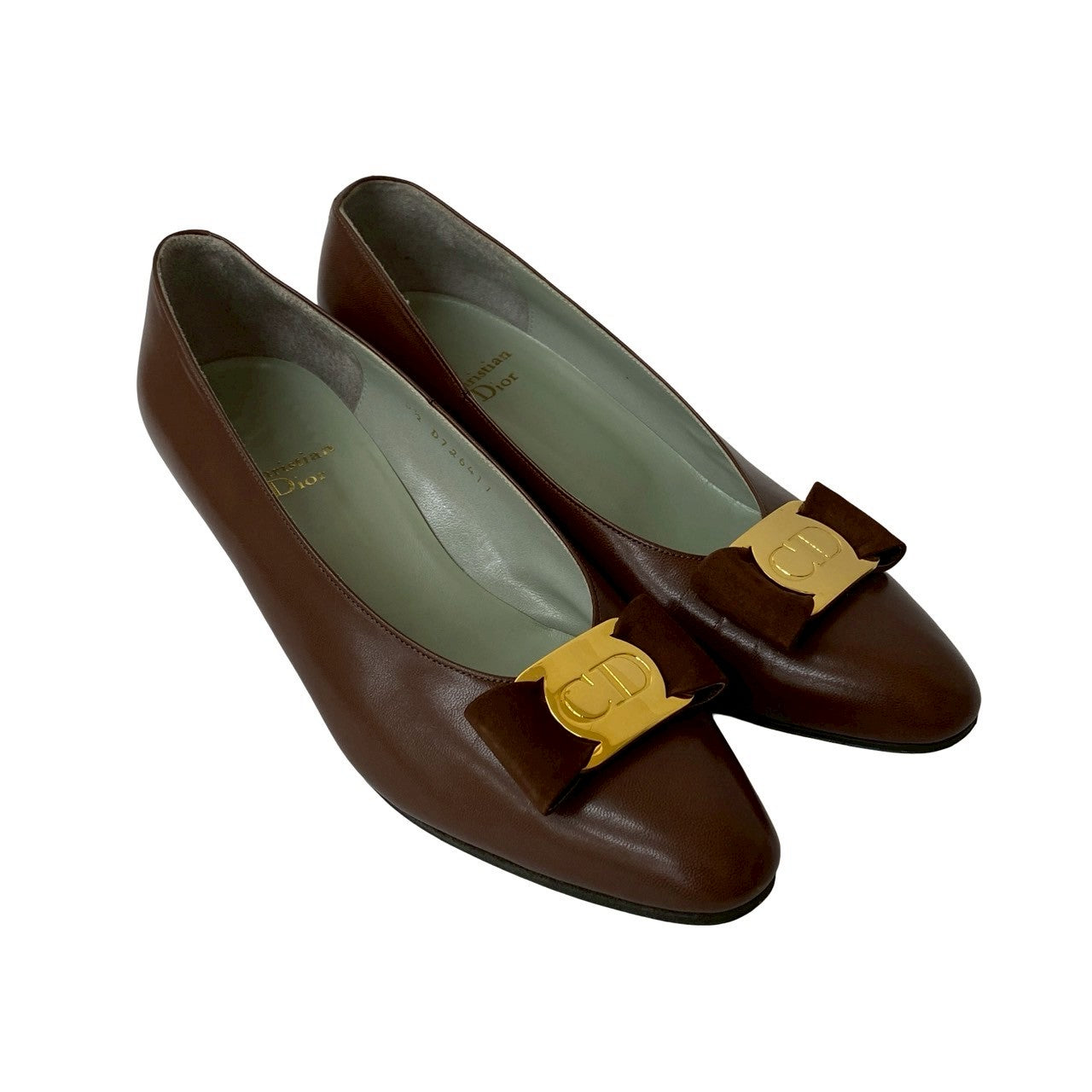 Christian Dior CD Logo Ribbon Leather Pumps