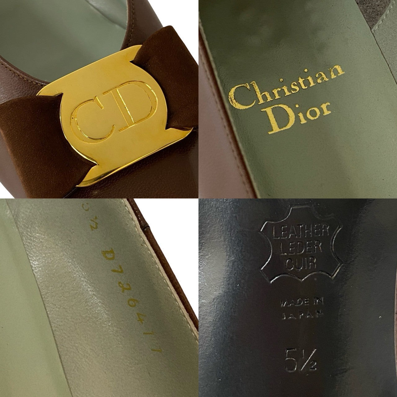 Christian Dior CD Logo Ribbon Leather Pumps