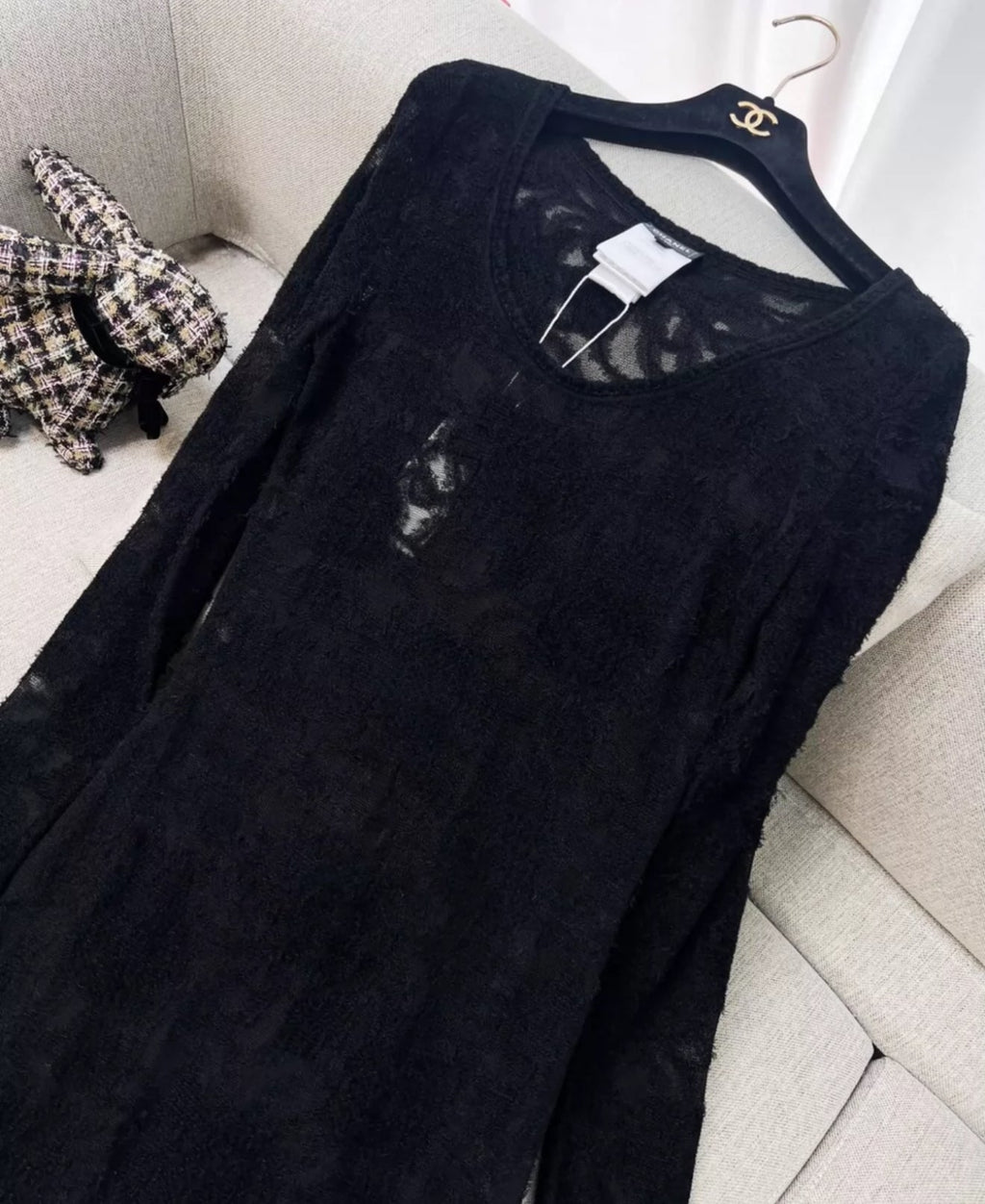 Chanel 24B black lace dress