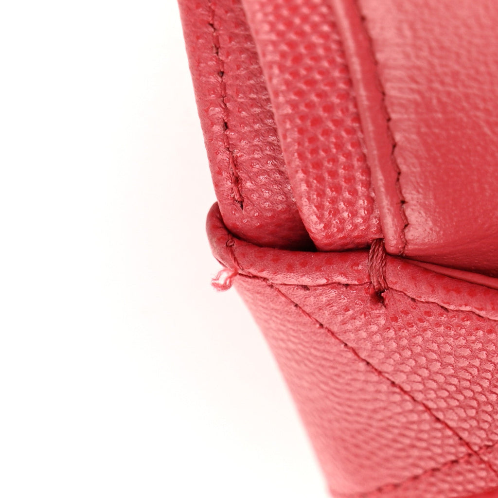 Caviar Quilted Jumbo Double Flap Red