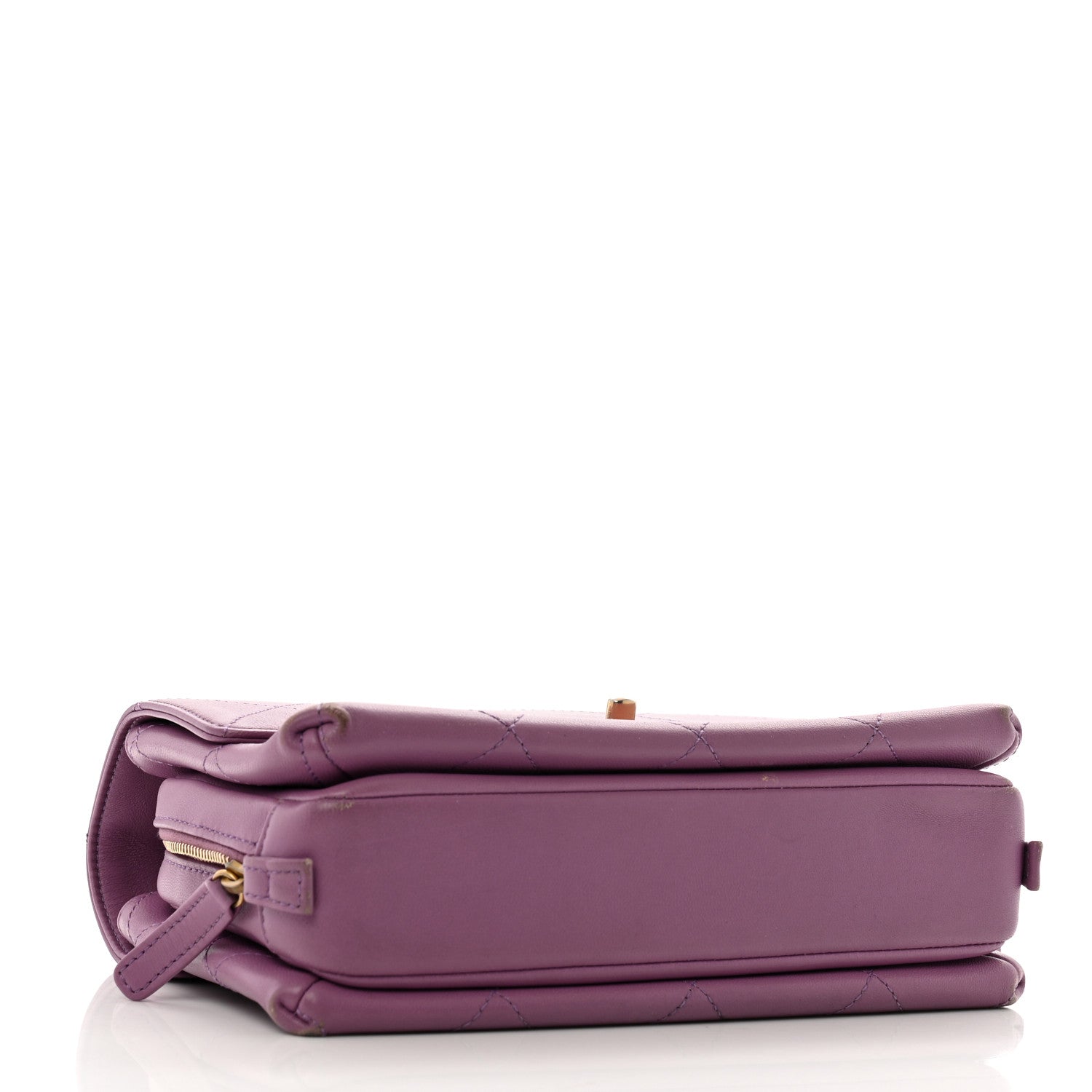 Lambskin Sleek And Chic Flap Purple