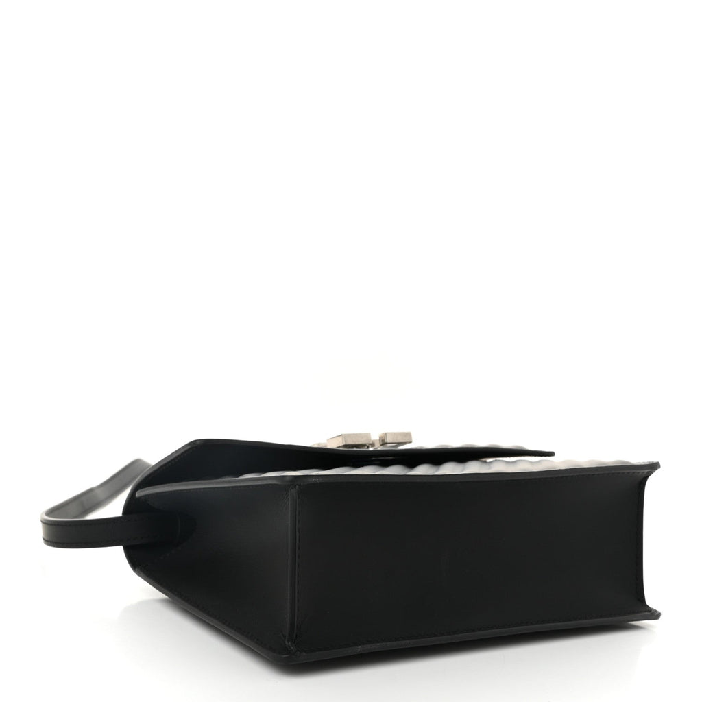 Calfskin Diagonal Quilted Jitney 2.0 Crossbody Bag Black