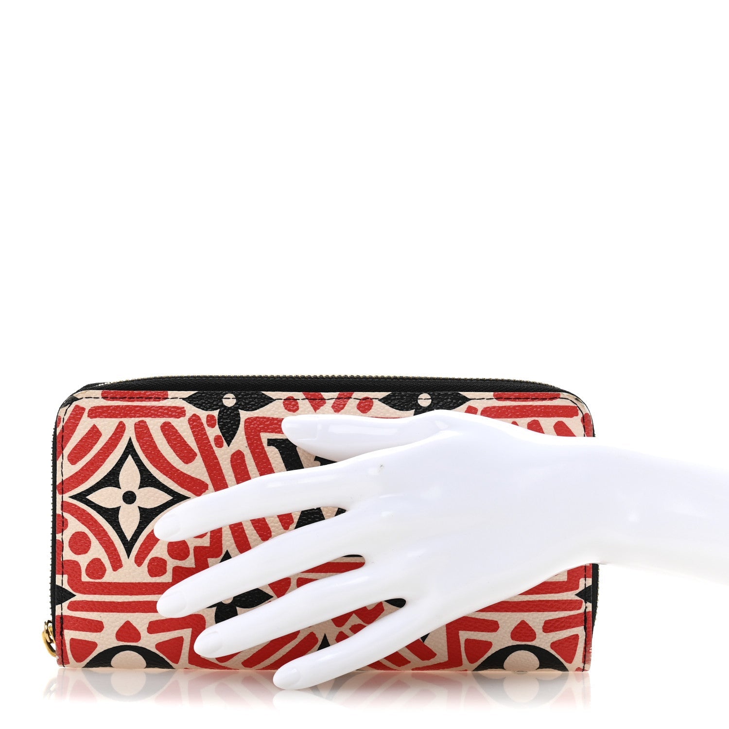 Monogram Giant Crafty Zippy Wallet Creme Rouge Black