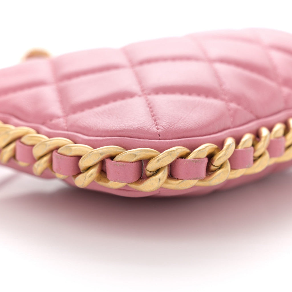 Lambskin Quilted Chain Around Top Handle Mini Bag Pink