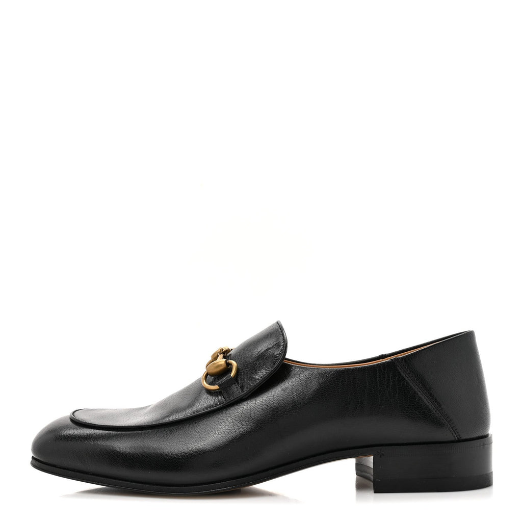Goatskin Mens Horsebit Loafers 7 Black