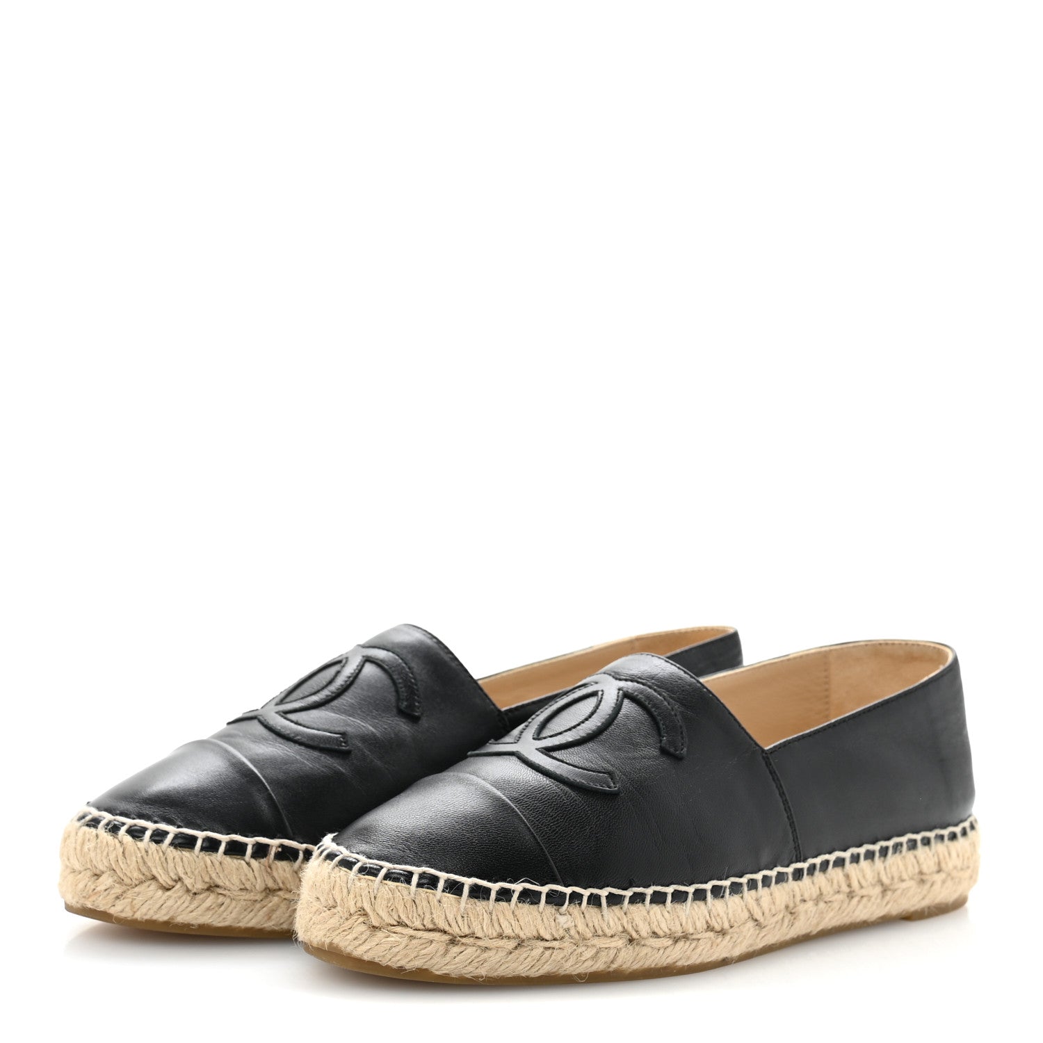 Lambskin CC Espadrilles 36 Black