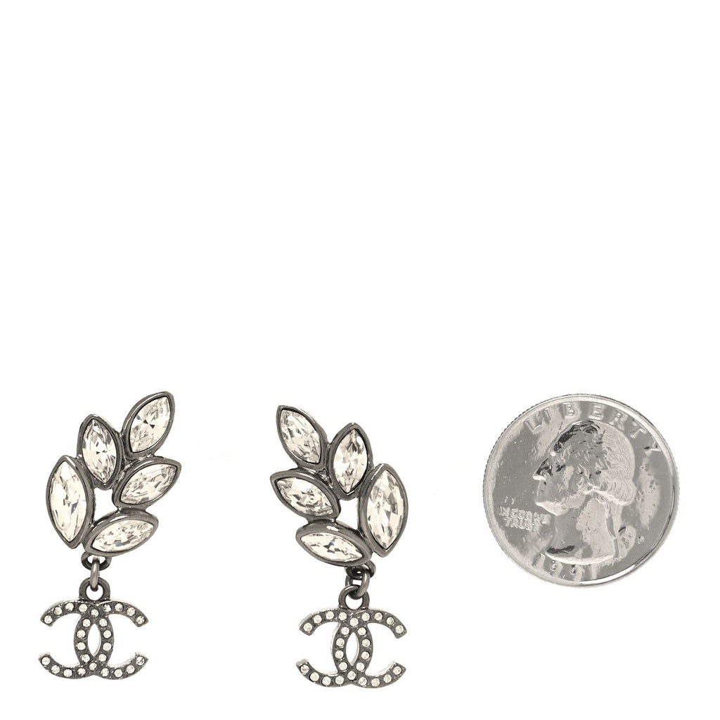 Crystal Sparkling Wheat CC Drop Earrings Silver