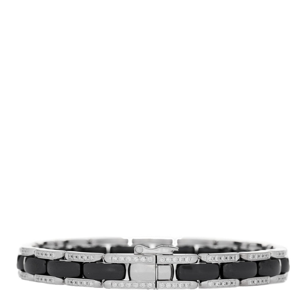 18K White Gold Diamond Ceramic Ultra Bracelet Black