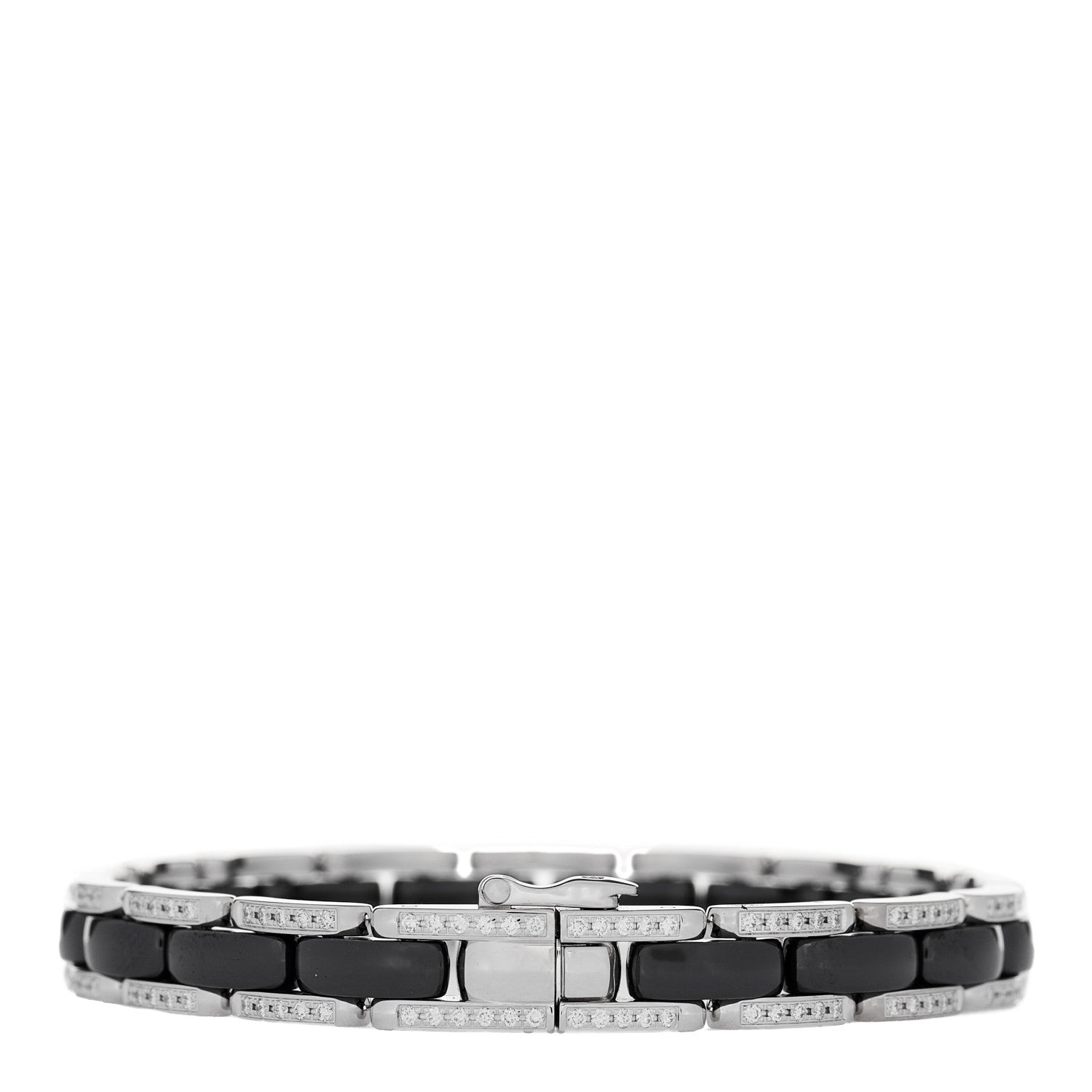 18K White Gold Diamond Ceramic Ultra Bracelet Black