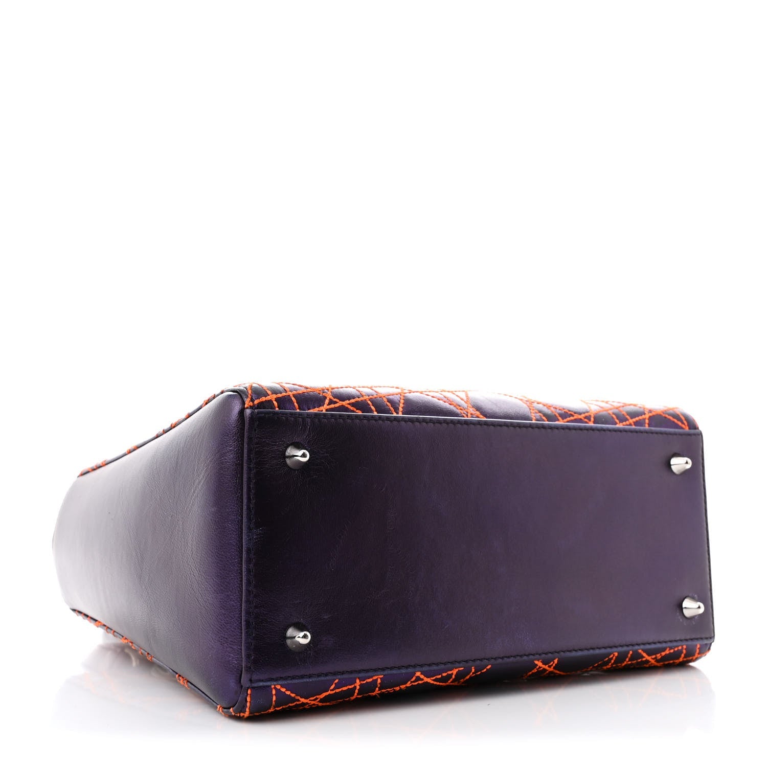 Metallic Lambskin Cannage Medium Anselm Reyle Lady Dior Purple Orange