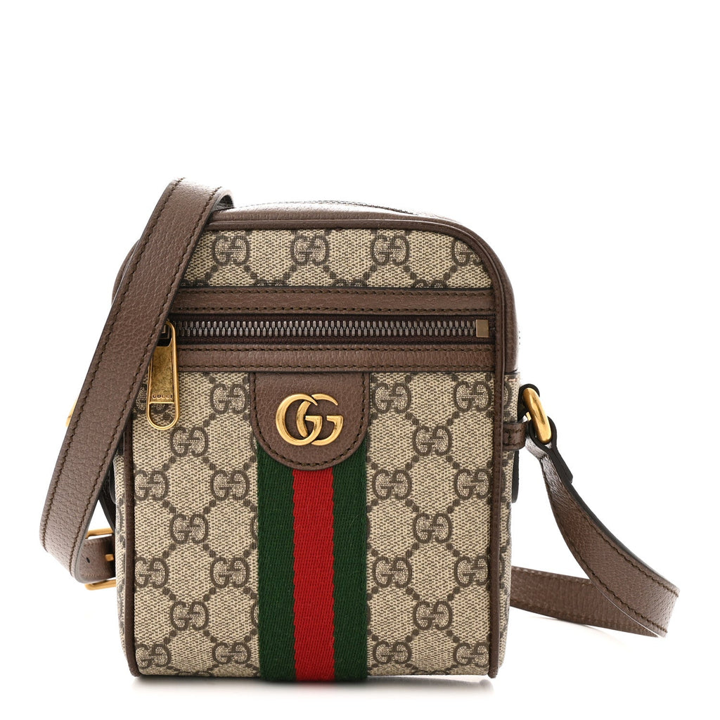 GG Supreme Monogram Web Mini Ophidia Messenger Brown