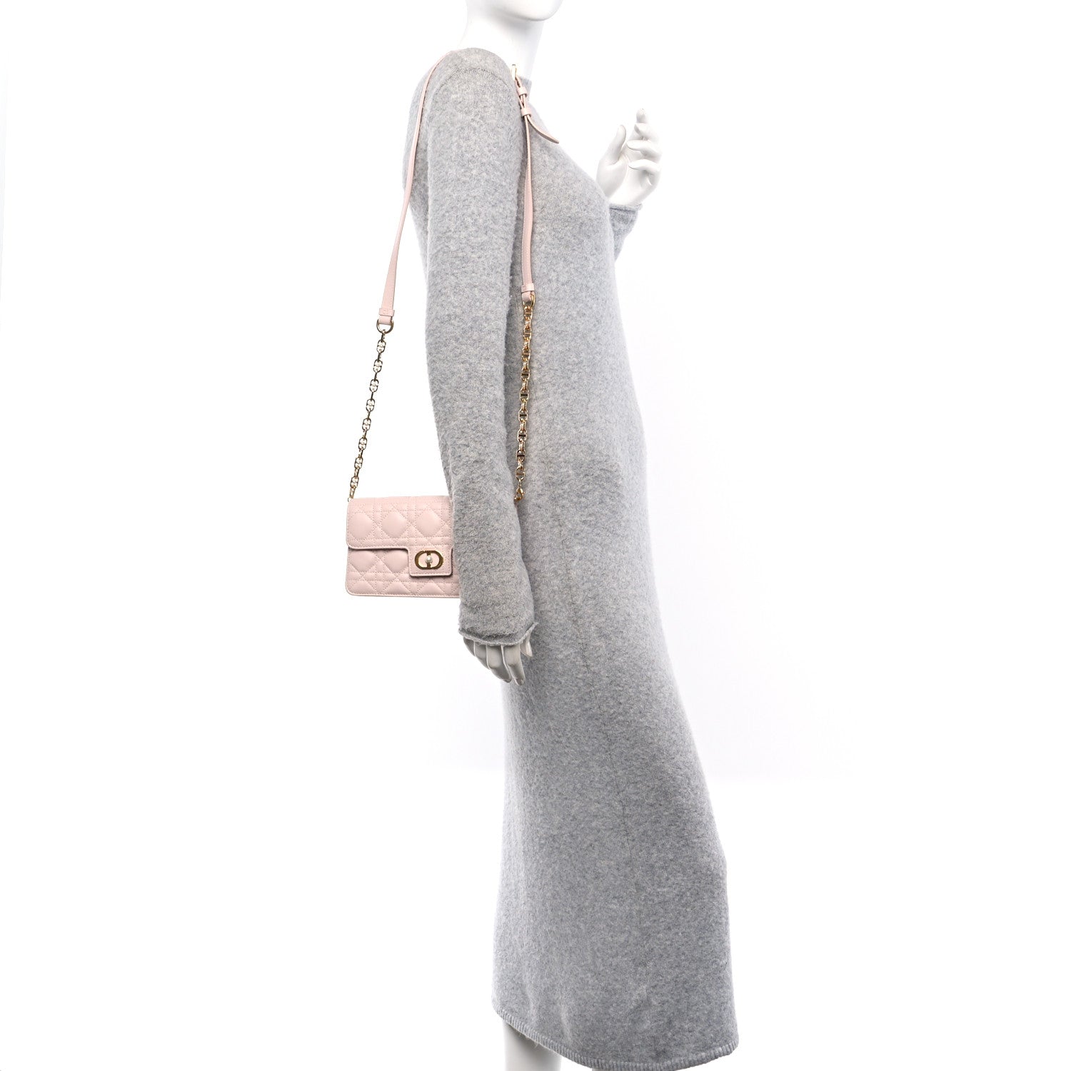 Lambskin Cannage Jolie Mini Bag Powder Pink