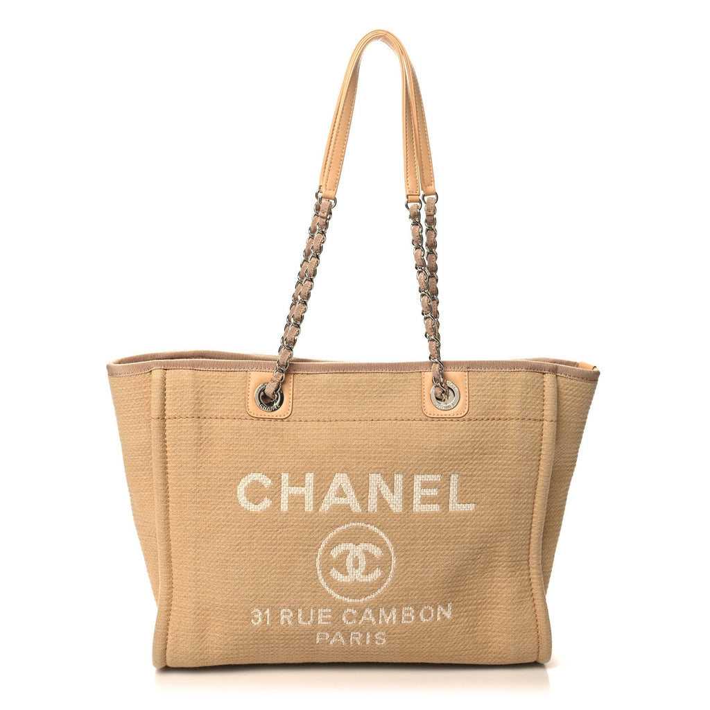 Mixed Fibers Small Deauville Tote Beige