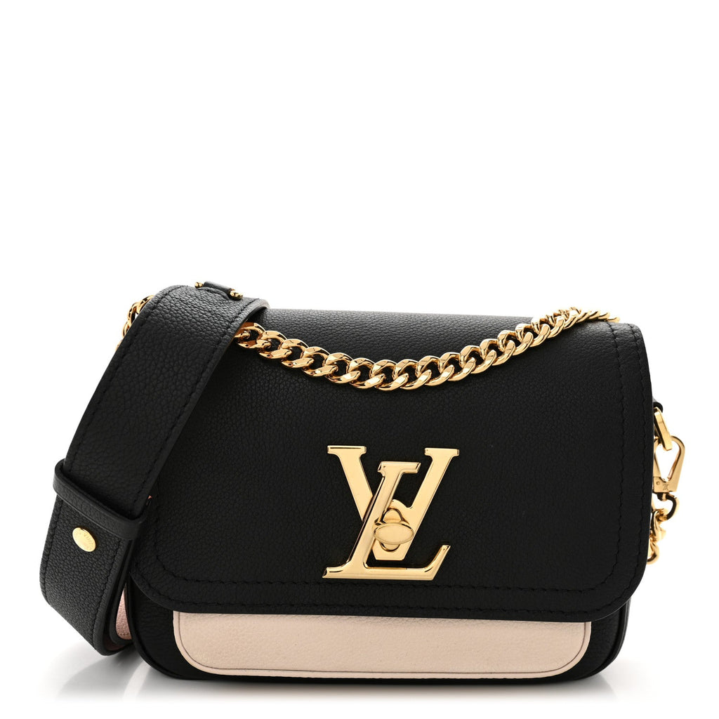 Grained Calfskin Lockme Tender Black