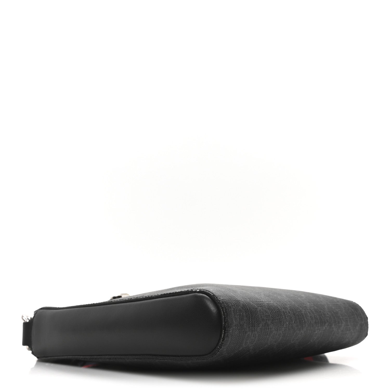 GG Supreme Monogram Web Small Flat Messenger Bag Black Grey