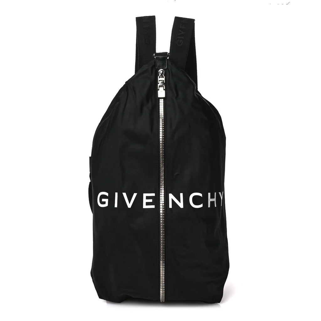 Nylon G-Zip Duffle Backpack Black