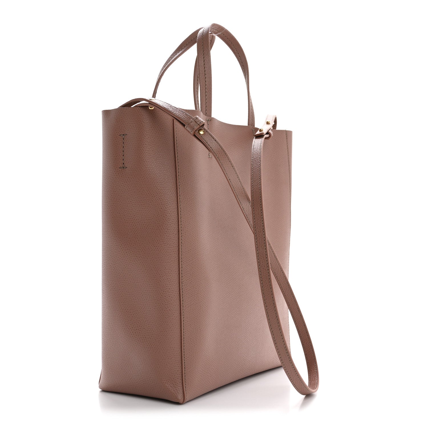 Grained Calfskin Small Vertical Cabas Pink