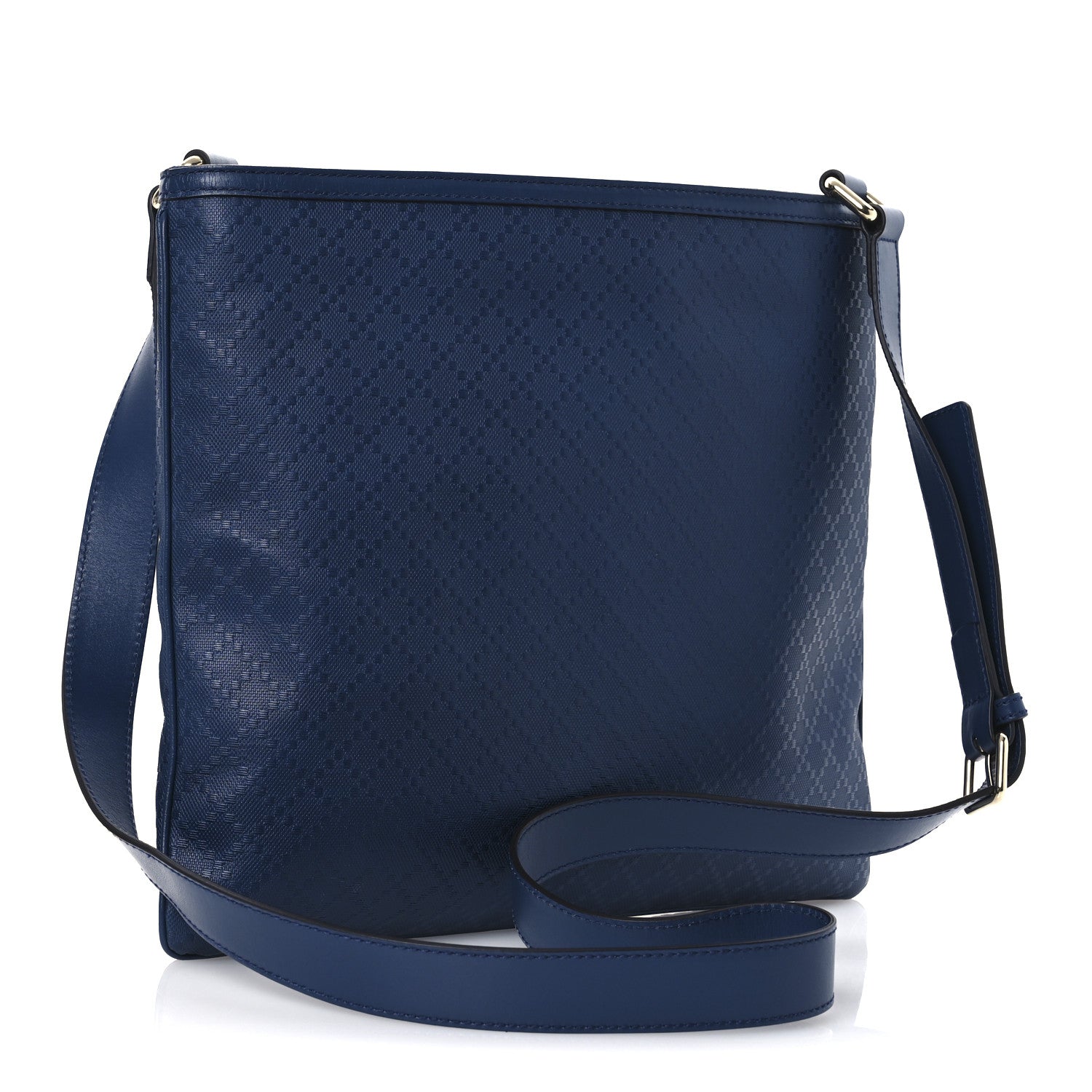 Hilary Lux Bright Diamante Medium Flat Messenger Bag Blue
