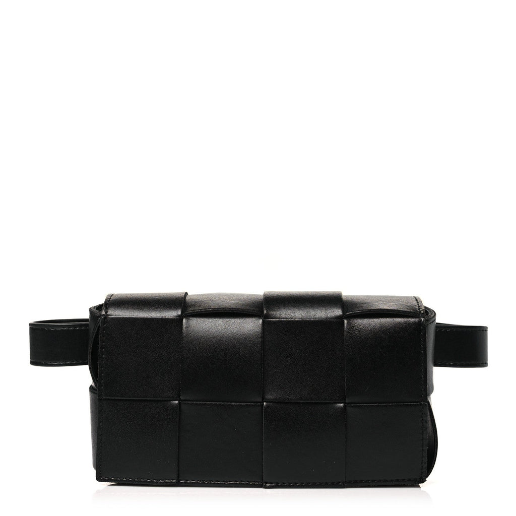 Nappa Maxi Intreccio The Belt Cassette Bag Black