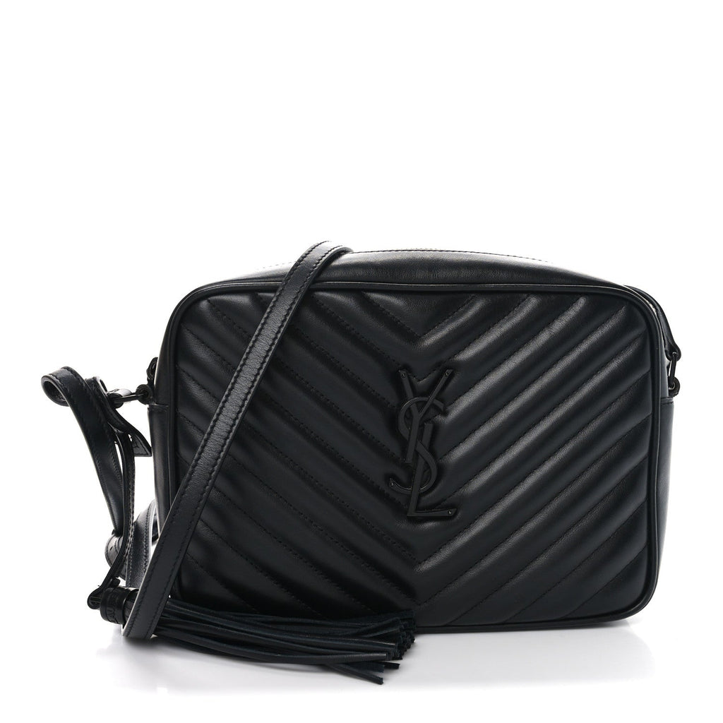 Calfskin Matelasse Monogram Monochrome Lou Camera Bag Black
