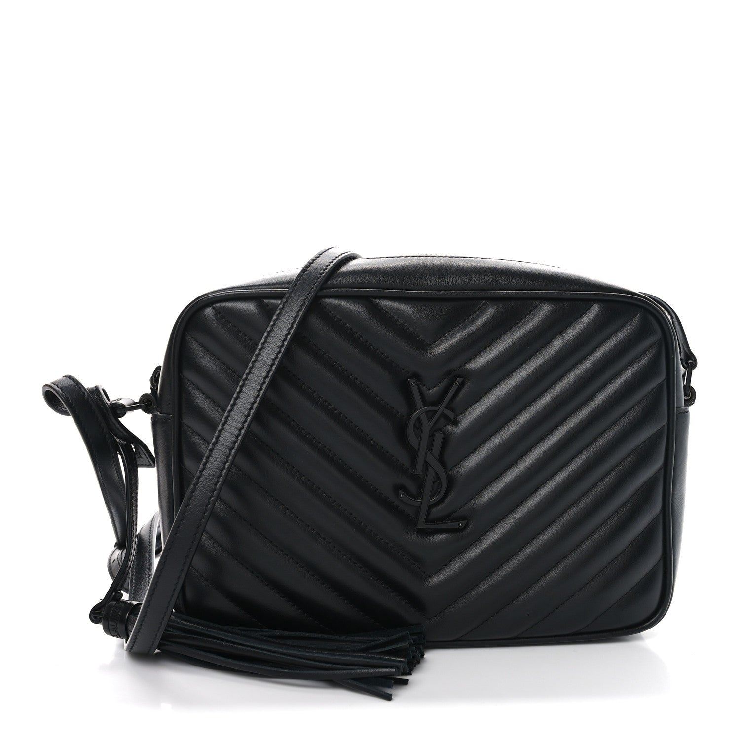 Calfskin Matelasse Monogram Monochrome Lou Camera Bag Black
